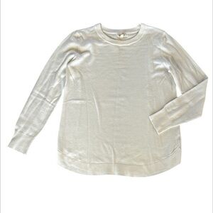 Greige size medium white knit long sleeve fuzzy top